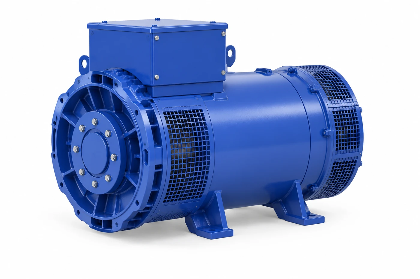 Isolated blue generator alternator illustration